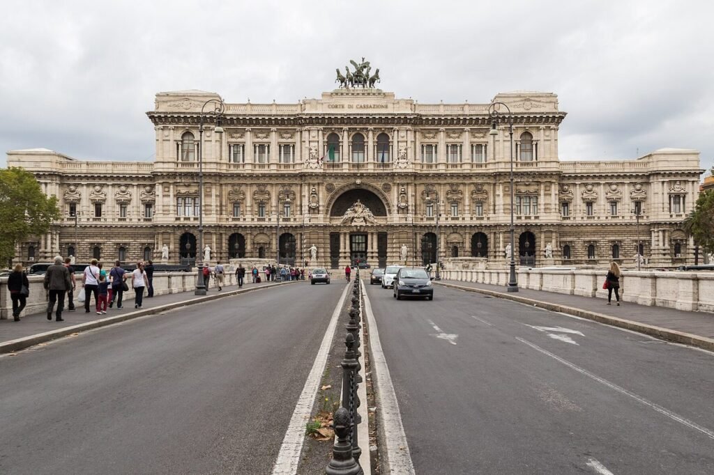 Facciata del palazzo della Corte Suprema di Cassazione a Roma