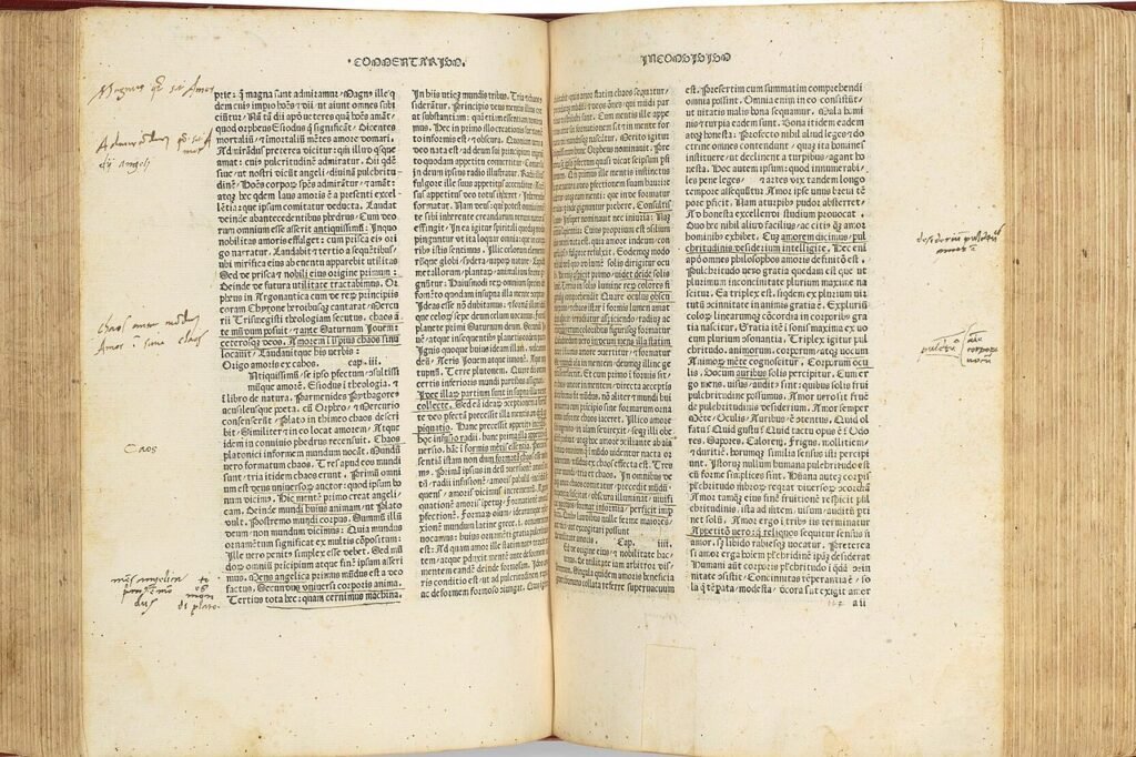 Pagina di un libro a stampa italiano del Quattrocento con iniziale decorata