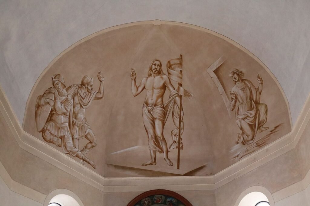 Affresco murale di Sant'Antonio abate in una chiesa italiana